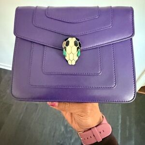 Bulgari Purple Clutch with Serpenti Accent